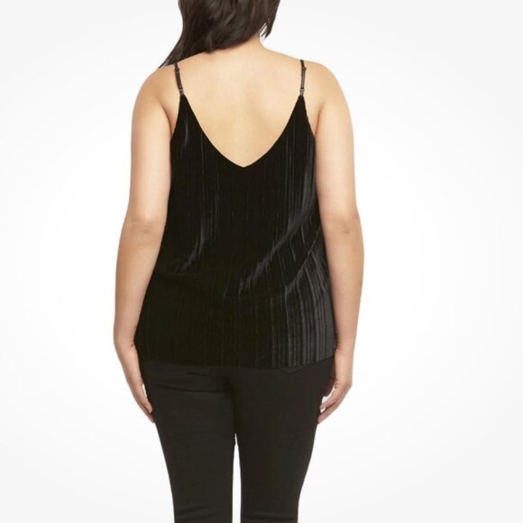 NWT Tart Women’s Plus 4X Black Pleated Velvet Cami Tank Top - Picture 3 of 5
